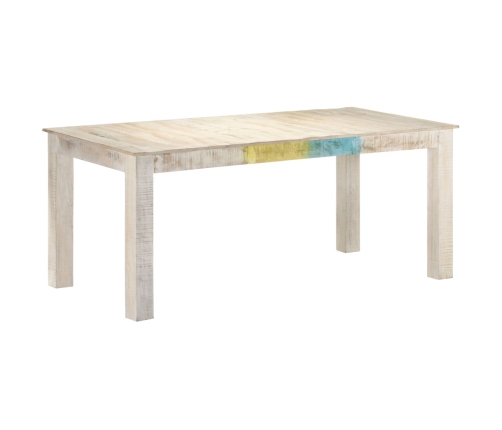 vidaXL Mesa de comedor de madera maciza de mango blanco 180x90x76 cm