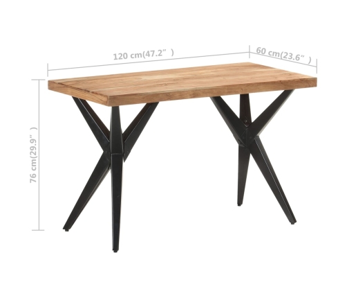 Mesa de comedor de madera maciza de acacia 120x60x76 cm