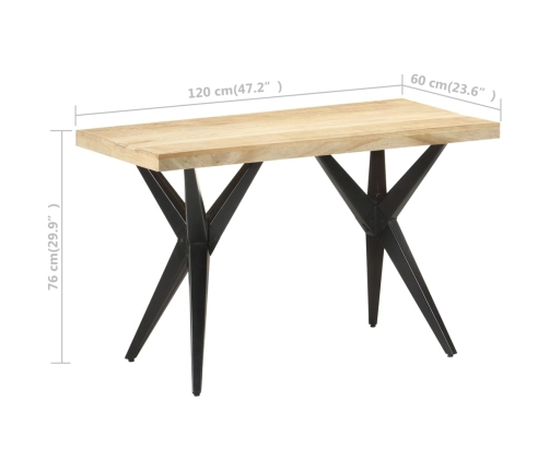 Mesa de comedor de madera maciza de mango 120x60x76 cm