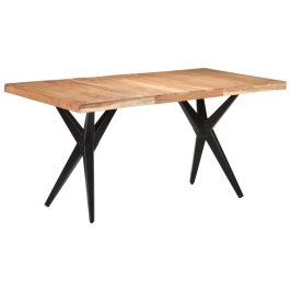 Mesa de comedor de madera maciza de acacia 160x80x76 cm