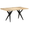 vidaXL Mesa de comedor de madera de mango rugosa 160x80x76 cm