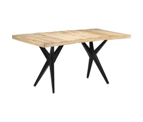 Mesa de comedor de madera de mango rugosa 160x80x76 cm