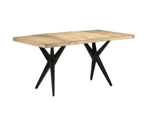 Mesa de comedor de madera de mango rugosa 160x80x76 cm