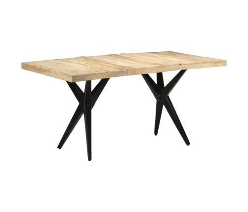 Mesa de comedor de madera de mango rugosa 160x80x76 cm