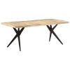 vidaXL Mesa de comedor madera de mango rugosa 200x90x76 cm