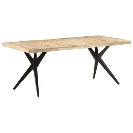 Mesa de comedor madera de mango rugosa 200x90x76 cm