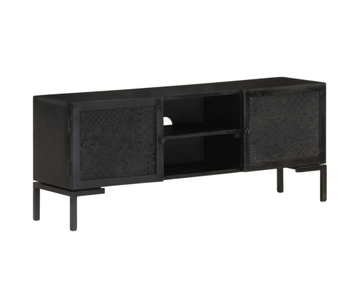 Mueble para TV de madera maciza de mango negro 115x30x46 cm