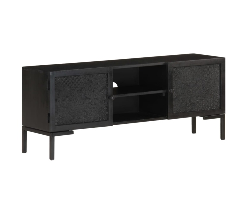 Mueble para TV de madera maciza de mango negro 115x30x46 cm