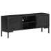 Mueble para TV de madera maciza de mango negro 115x30x46 cm