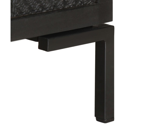 Mueble para TV de madera maciza de mango negro 115x30x46 cm