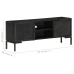 Mueble para TV de madera maciza de mango negro 115x30x46 cm