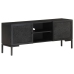 Mueble para TV de madera maciza de mango negro 115x30x46 cm