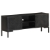 Mueble para TV de madera maciza de mango negro 115x30x46 cm