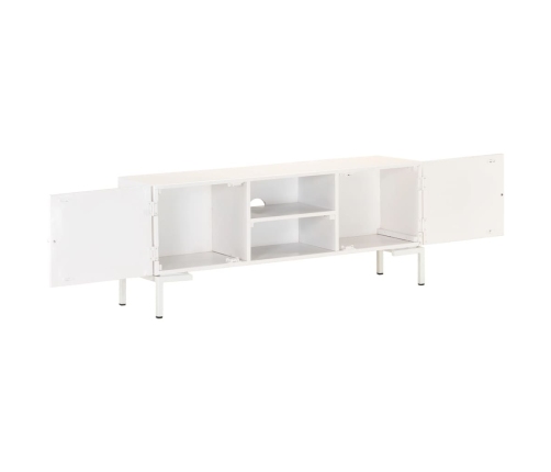 Mueble para TV de madera maciza de mango blanco 115x30x46 cm