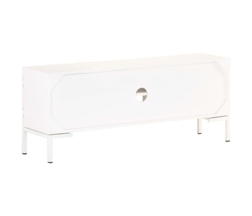 Mueble para TV de madera maciza de mango blanco 115x30x46 cm