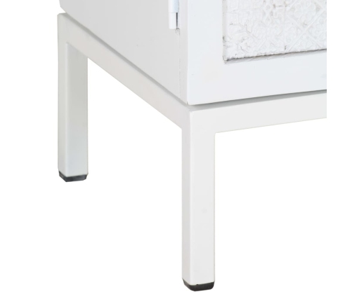 Mueble para TV de madera maciza de mango blanco 115x30x46 cm