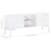 Mueble para TV de madera maciza de mango blanco 115x30x46 cm