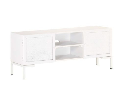 Mueble para TV de madera maciza de mango blanco 115x30x46 cm