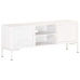 Mueble para TV de madera maciza de mango blanco 115x30x46 cm