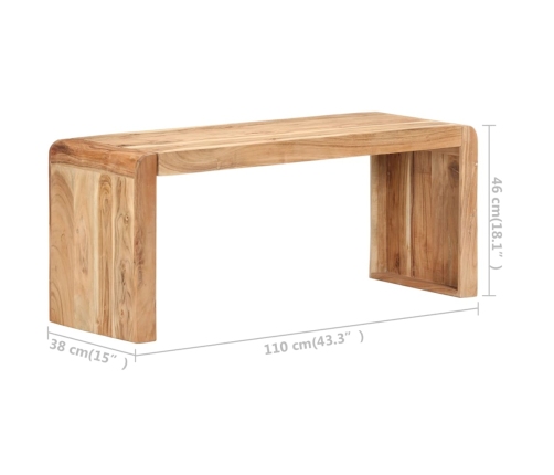 Banco de madera de acacia maciza 110x38x46 cm