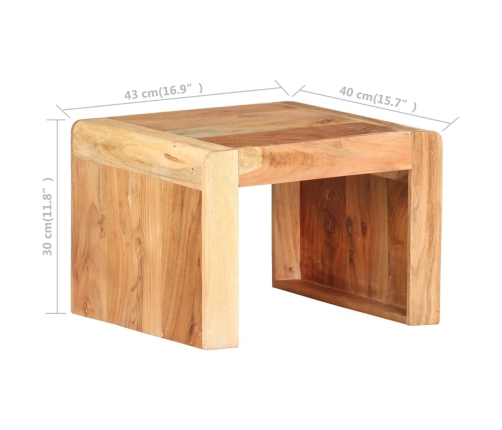 Mesa auxiliar de madera maciza de acacia 43x40x30 cm