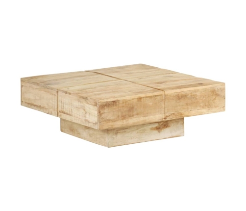 vidaXL Mesa de centro de madera maciza de mango 80x80x28 cm