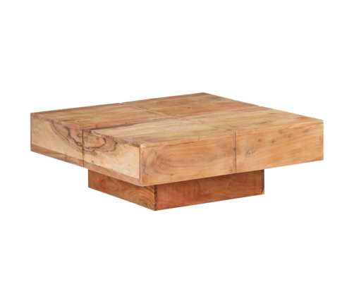 vidaXL Mesa de centro de madera maciza de acacia 80x80x28 cm