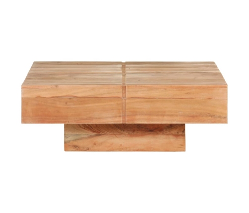 vidaXL Mesa de centro de madera maciza de acacia 80x80x28 cm