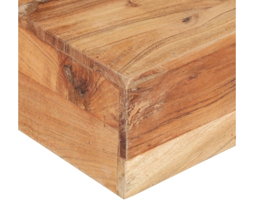 vidaXL Mesa de centro de madera maciza de acacia 80x80x28 cm