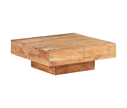 vidaXL Mesa de centro de madera maciza de acacia 80x80x28 cm