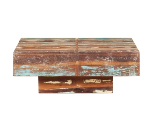 Mesa de centro de madera maciza reciclada 80x80x28 cm