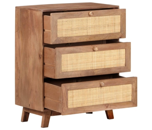 Aparador de madera maciza de mango 61x35x76 cm