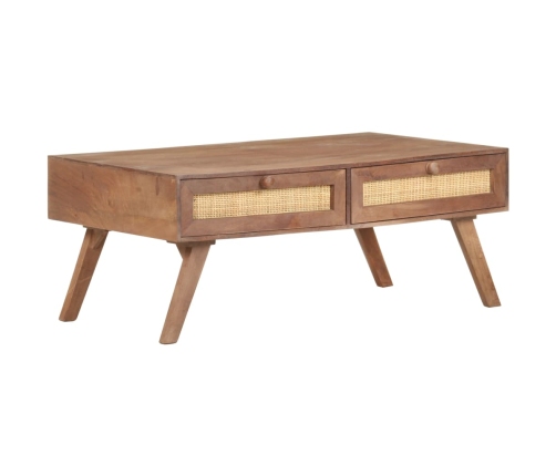 Mesa de centro de madera maciza de mango 100x60x40 cm