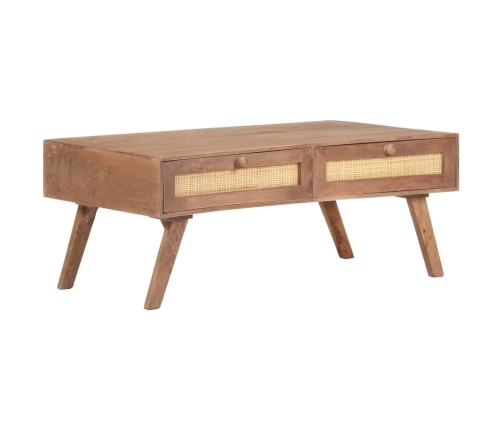 Mesa de centro de madera maciza de mango 100x60x40 cm