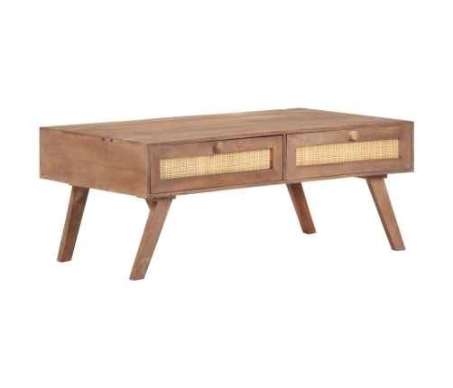 Mesa de centro de madera maciza de mango 100x60x40 cm