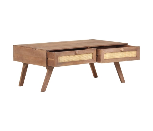 Mesa de centro de madera maciza de mango 100x60x40 cm