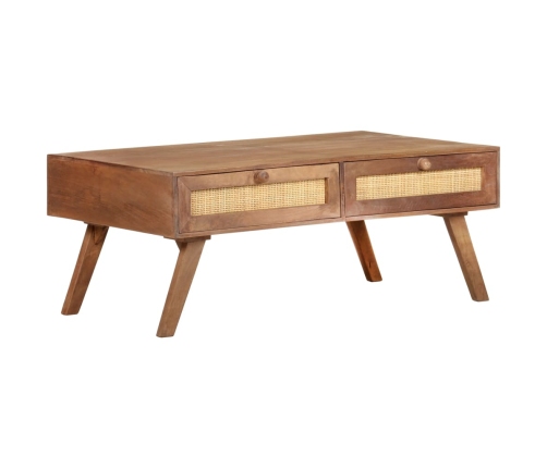 Mesa de centro de madera maciza de mango 100x60x40 cm