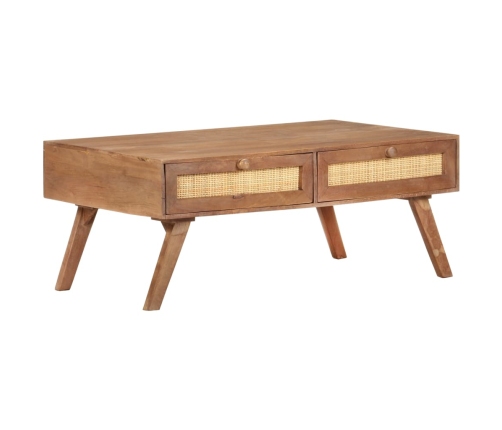 Mesa de centro de madera maciza de mango 100x60x40 cm