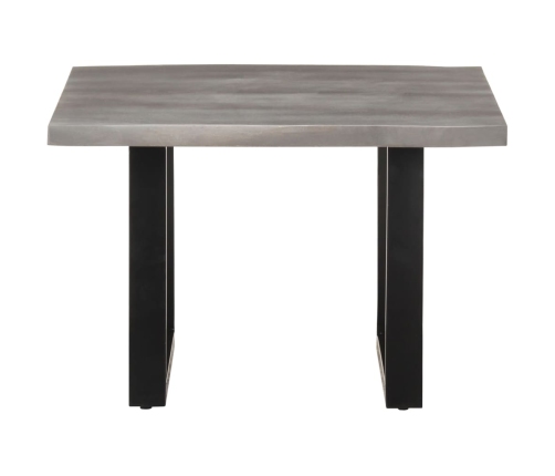 Mesa de centro borde natural madera maciza acacia 60x60x40 cm