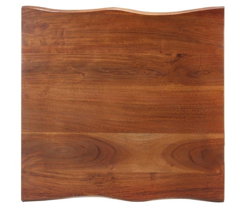 Mesa de centro borde natural madera maciza acacia 60x60x40 cm