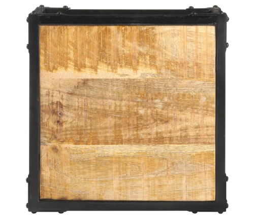 Mesa de centro de madera maciza de mango rugosa 40x40x36 cm