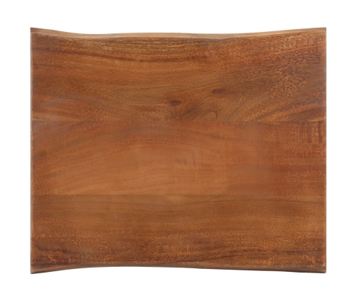 Mesa auxiliar madera acacia y hierro fundido marrón 45x35x49 cm