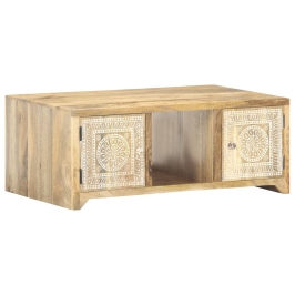 Mesa de centro de madera maciza de mango 90x50x35 cm