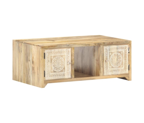 Mesa de centro de madera maciza de mango 90x50x35 cm