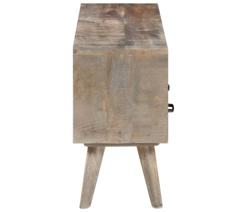 Mueble para TV madera maciza de mango rugosa gris 130x35x51 cm