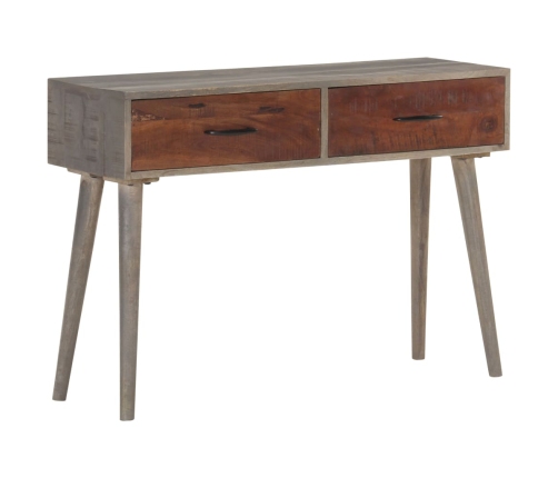 vidaXL Mesa consola de madera maciza de mango gris 110x35x75 cm