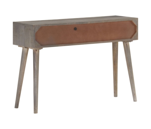 vidaXL Mesa consola de madera maciza de mango gris 110x35x75 cm