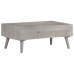 Mesa de centro madera maciza de mango rugosa gris 100x60x40 cm