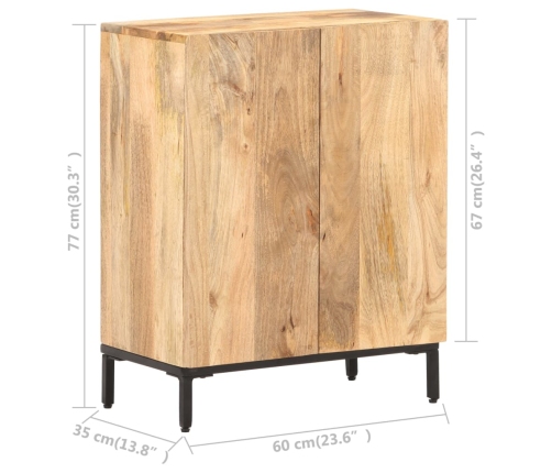 Aparador de madera maciza de mango 60x35x77 cm