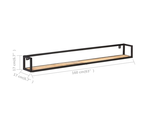 Estantes de pared 2 unidades 160 cm madera de mango rugosa